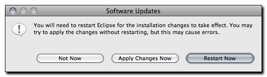 Restarting Eclipse after Uinstallation