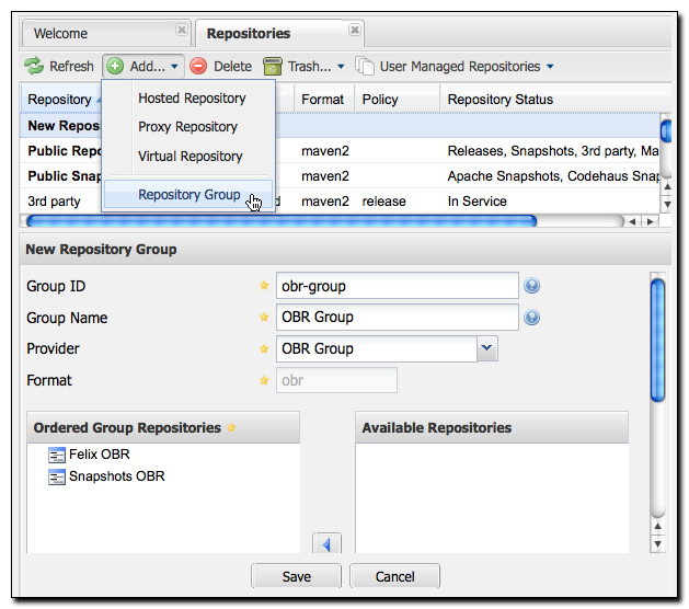 Creating a New OBR Group